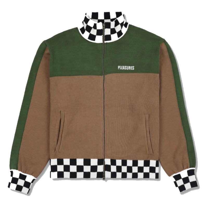 Pleasures Automation Knitted Track Jacket - Brown Front