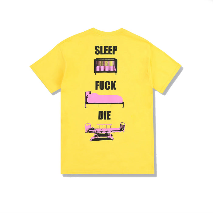 Pleasures Bed T-Shirt - Yellow | Underground Skate Shop