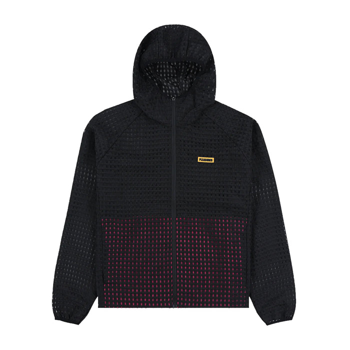 Pleasures System Plaid Hooded Jacket - Black Front