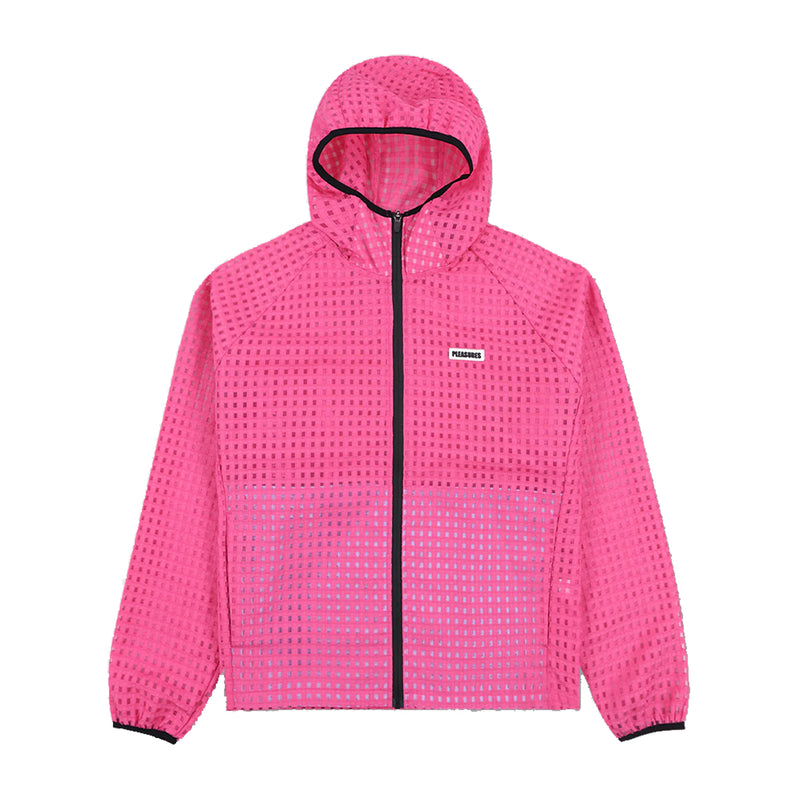 Pleasures System Plaid Hooded Jacket - Pink Front