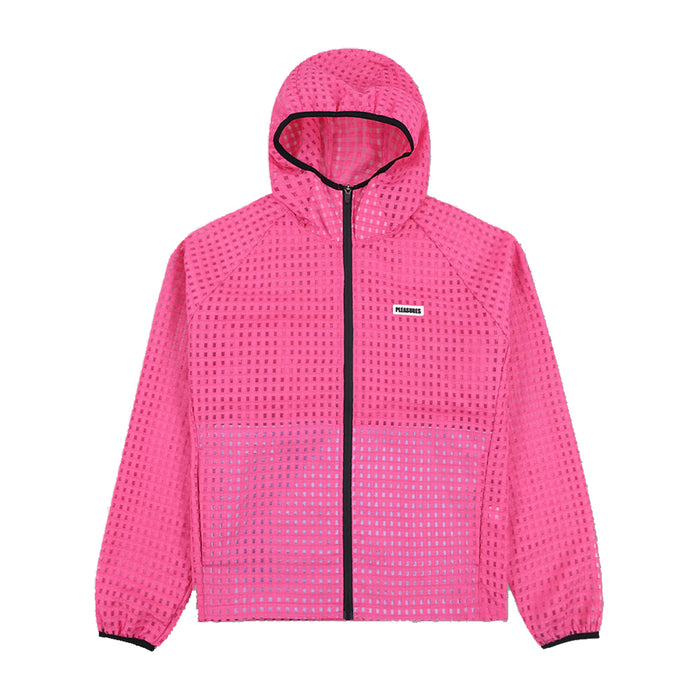 Pleasures System Plaid Hooded Jacket - Pink Front
