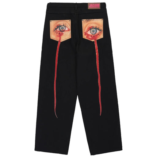 Pleasures Tear Formula Baggy Jeans - Black Back