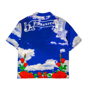 Pleasures White Horse Button Up - Blue | Underground Skate Shop