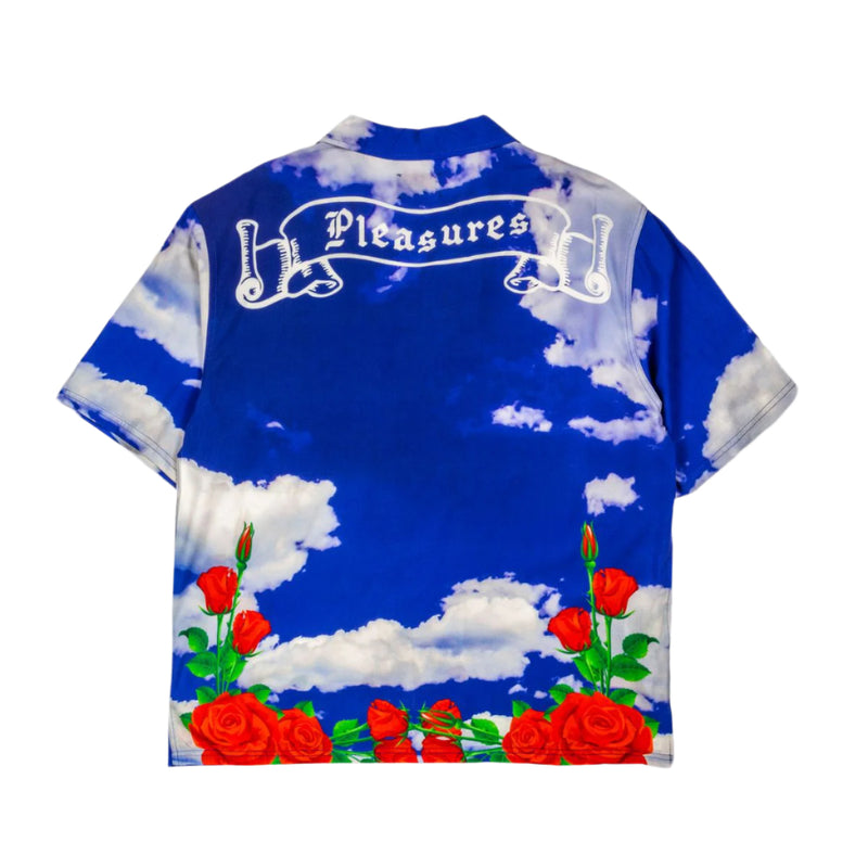 Pleasures White Horse Button Up - Blue | Underground Skate Shop