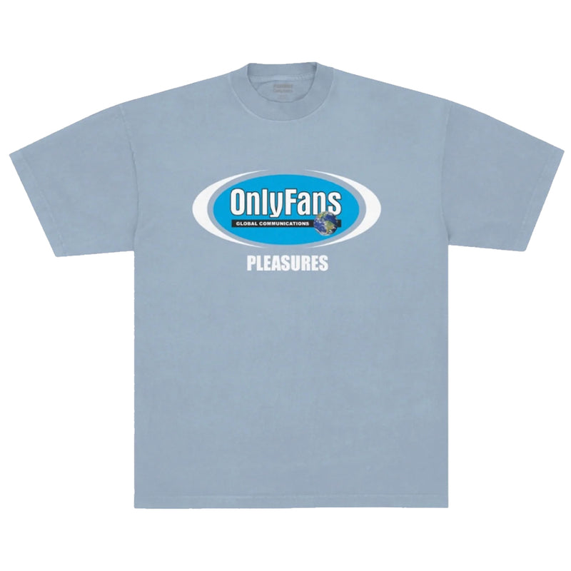 Pleasures X Only Fans Communication T-Shirt - Powder Blue  Front