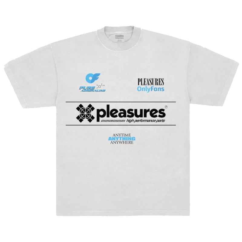 Pleasures X Only Fans Helmet T-Shirt - White Front
