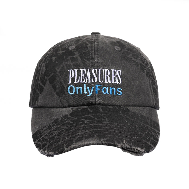 Pleasures X Only Fans Lockup 6 Panel - Washed Black Front