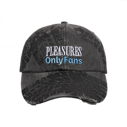 Pleasures X Only Fans Lockup 6 Panel - Washed Black Front
