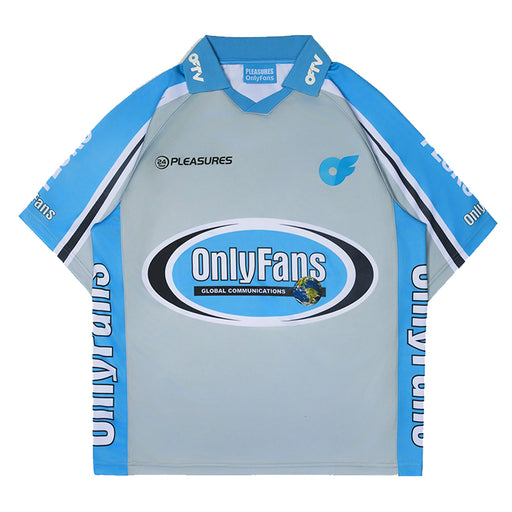 Pleasures X Only Fans OFTV Jersey - Blue Front