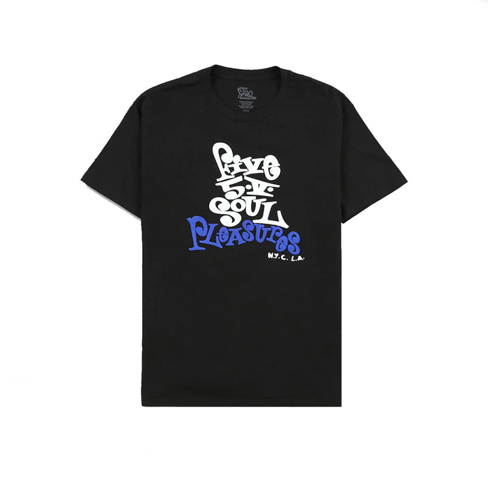 Pleasures  x Triple Five Soul 5V T-Shirt - Black | Underground Skate Shop