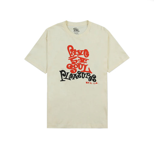 Pleasures  x Triple Five Soul 5V T-Shirt - Cream | Underground Skate Shop