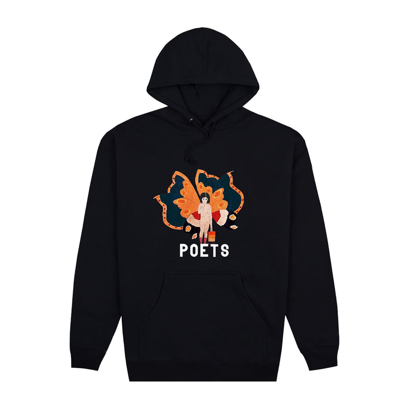 Poets Butterfly Girl Hoodie - Black