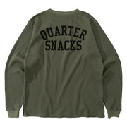 Quarter Snacks Printed Thermal Long Sleeve - Olive Back