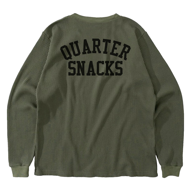 Quarter Snacks Printed Thermal Long Sleeve - Olive Back