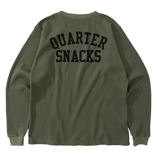 Quarter Snacks Printed Thermal Long Sleeve - Olive Back