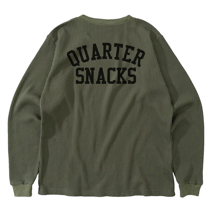 Quarter Snacks Printed Thermal Long Sleeve - Olive Back