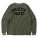 Quarter Snacks Printed Thermal Long Sleeve - Olive Back