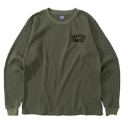 Quarter Snacks Printed Thermal Long Sleeve - Olive Front