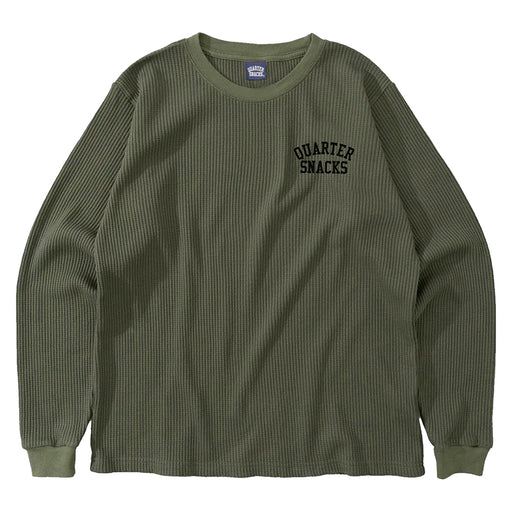 Quarter Snacks Printed Thermal Long Sleeve - Olive Front