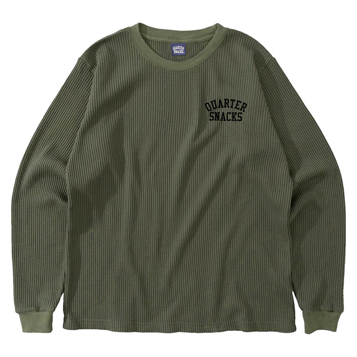 Quarter Snacks Printed Thermal Long Sleeve - Olive Front