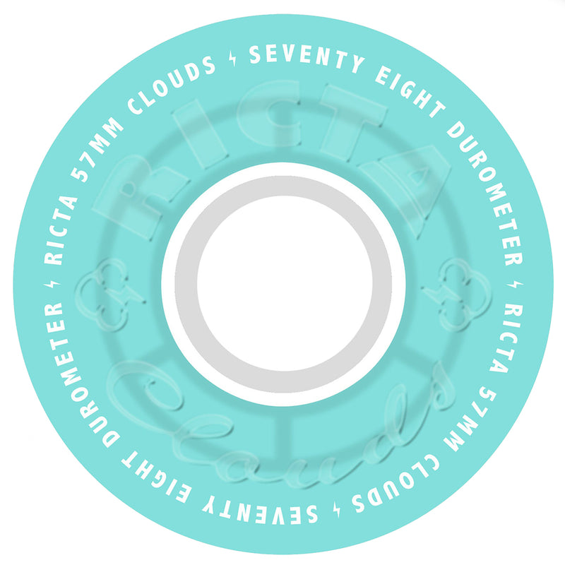 Ricta Cloud Transparent Aqua/White Wheels 78a 57mm Front