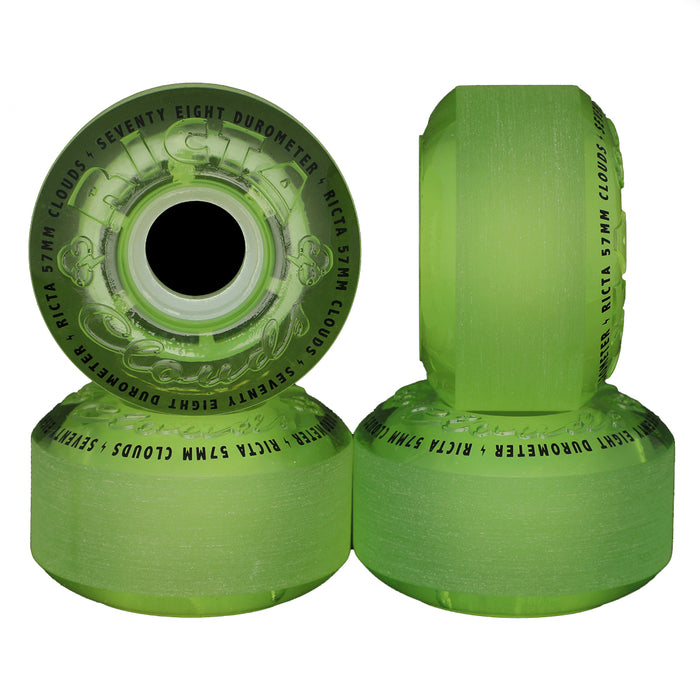 Ricta Cloud Transparent Green Wheels 78a 57mm Set