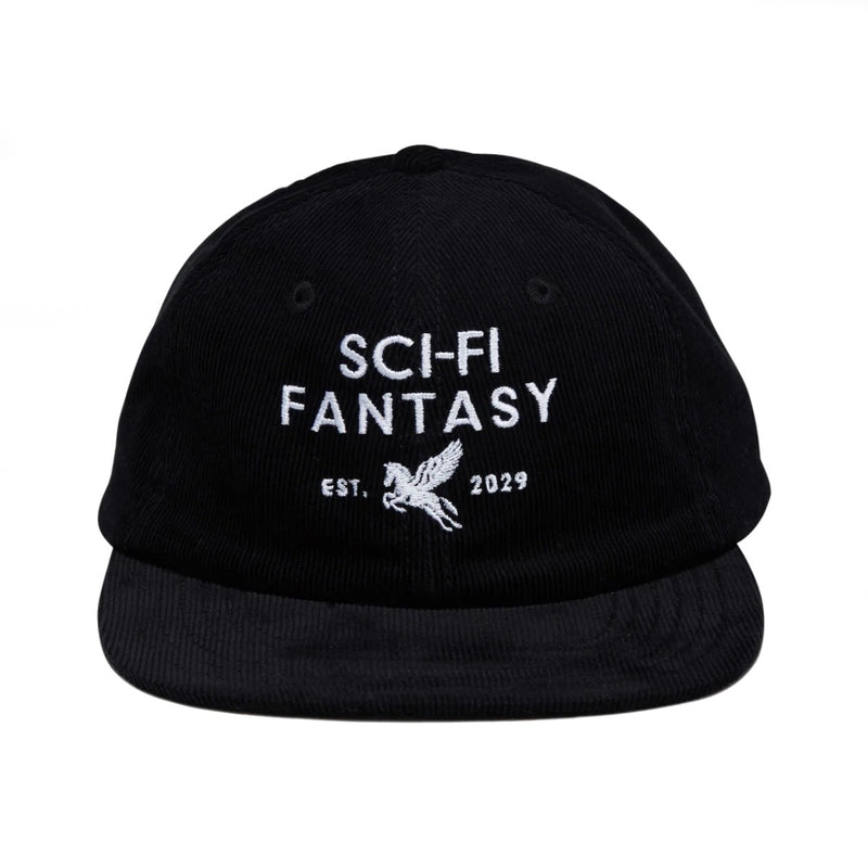 Sci-Fi Fantasy Pegasus Corduroy Cap - Black Front