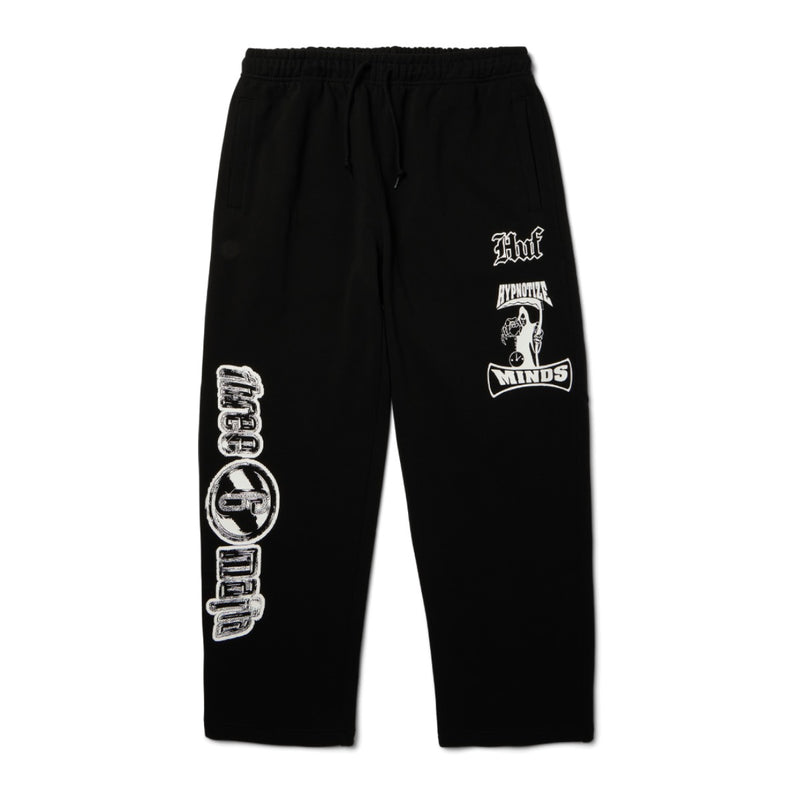 Three 6 Mafia x HUF Sweatpants - Black Front