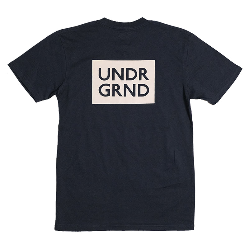Underground Box Logo T-Shirt - Navy Back