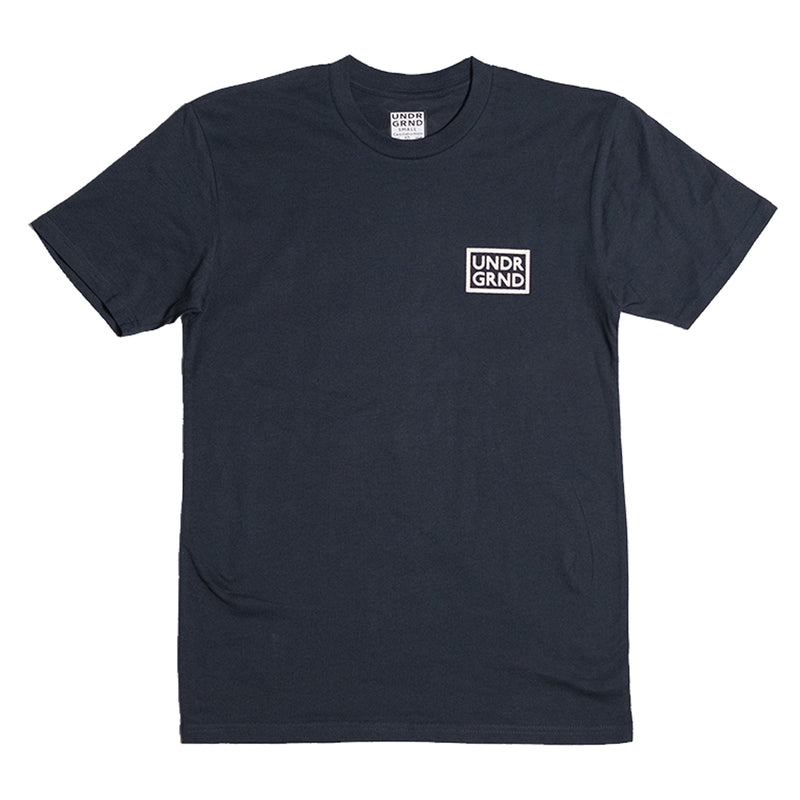 Underground Box Logo T-Shirt - Navy Front
