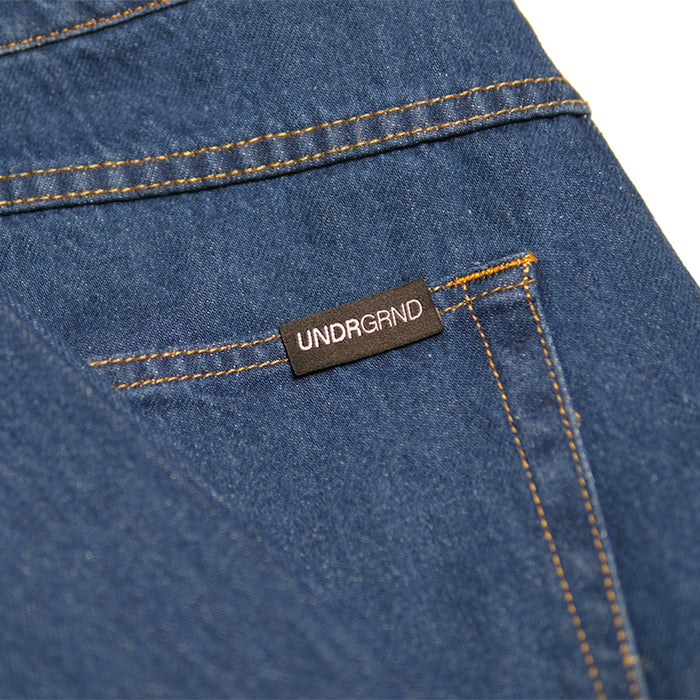 Underground Logo Drawstring Denim  - Indigo Blue Back Detail