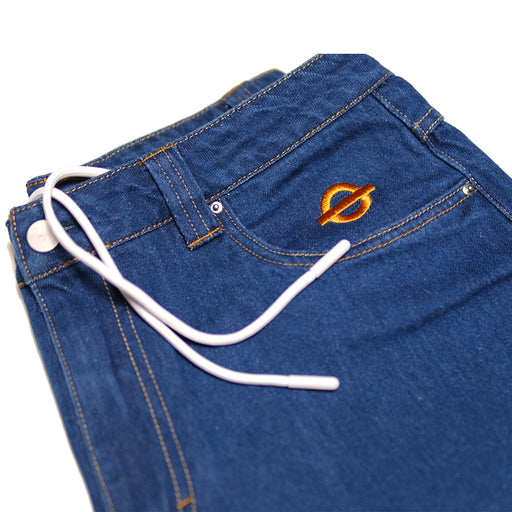 Underground Logo Drawstring Denim  - Indigo Blue Front Detail