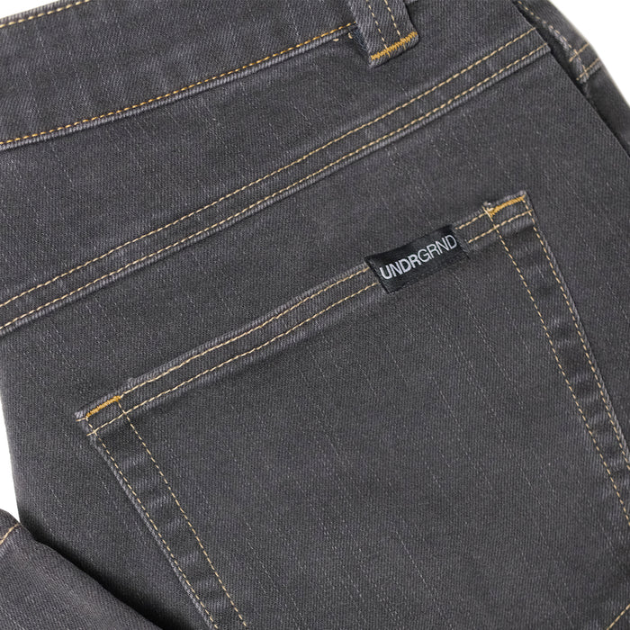 Underground Logo Drawstring Denim  - Washed Black Pocket Detail