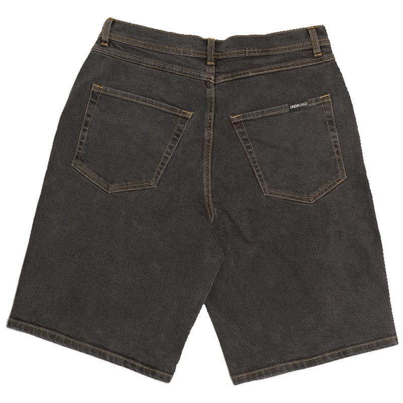 Underground Logo Drawstring Jorts  - Washed Black Back