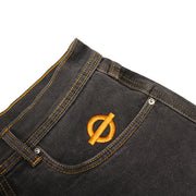 Underground Logo Drawstring Jorts  - Washed Black Front Detail