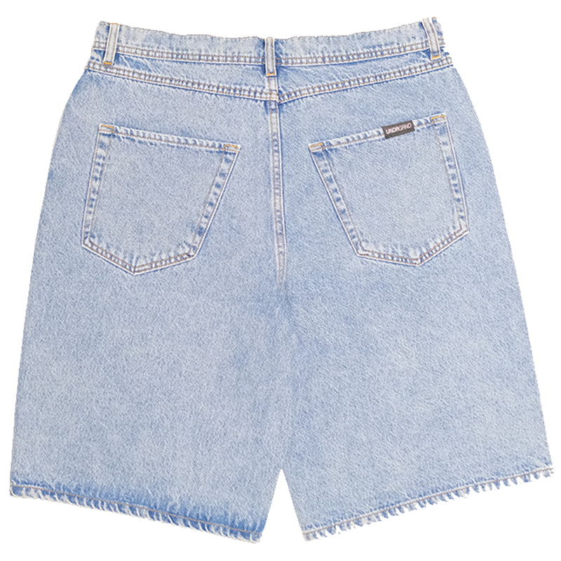 Underground Logo Drawstring Jorts  - Washed Blue Back
