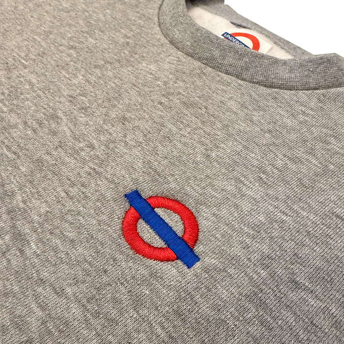Underground Roundel Crew Neck - Heather Grey Detail
