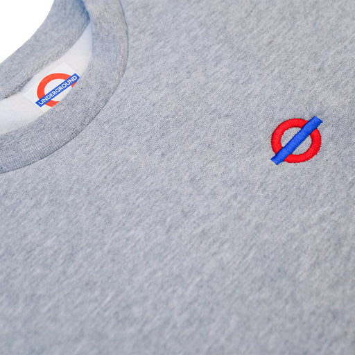 Underground Roundel Crew Neck - Heather Grey Detail