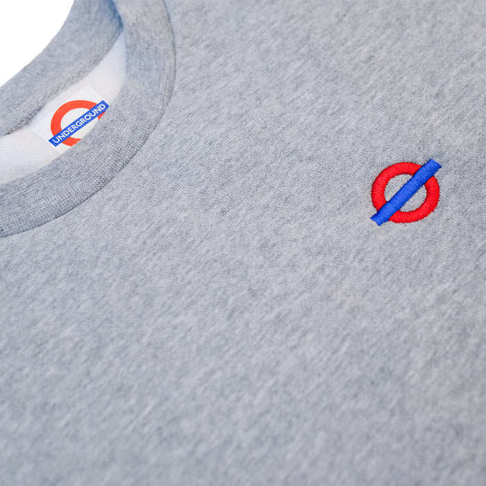 Underground Roundel Crew Neck - Heather Grey Detail