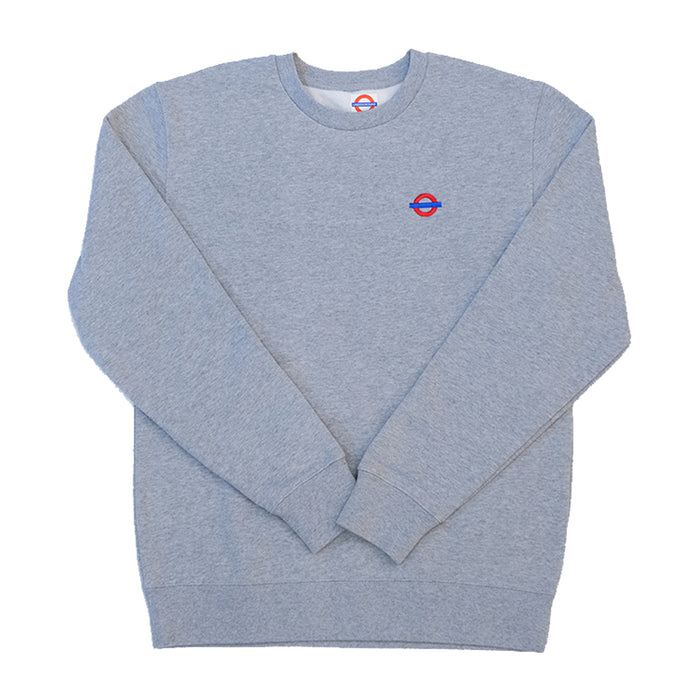 Underground Roundel Crew Neck - Heather Grey Front