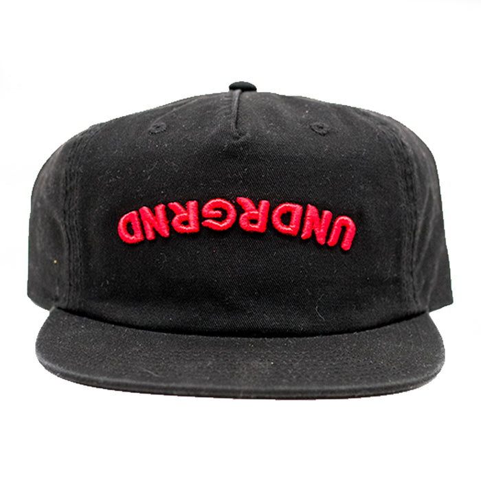 Underground Switch 6 Panel Hat - Black/Red Front