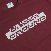 Underground "Block" T-Shirt - Maroon Detail