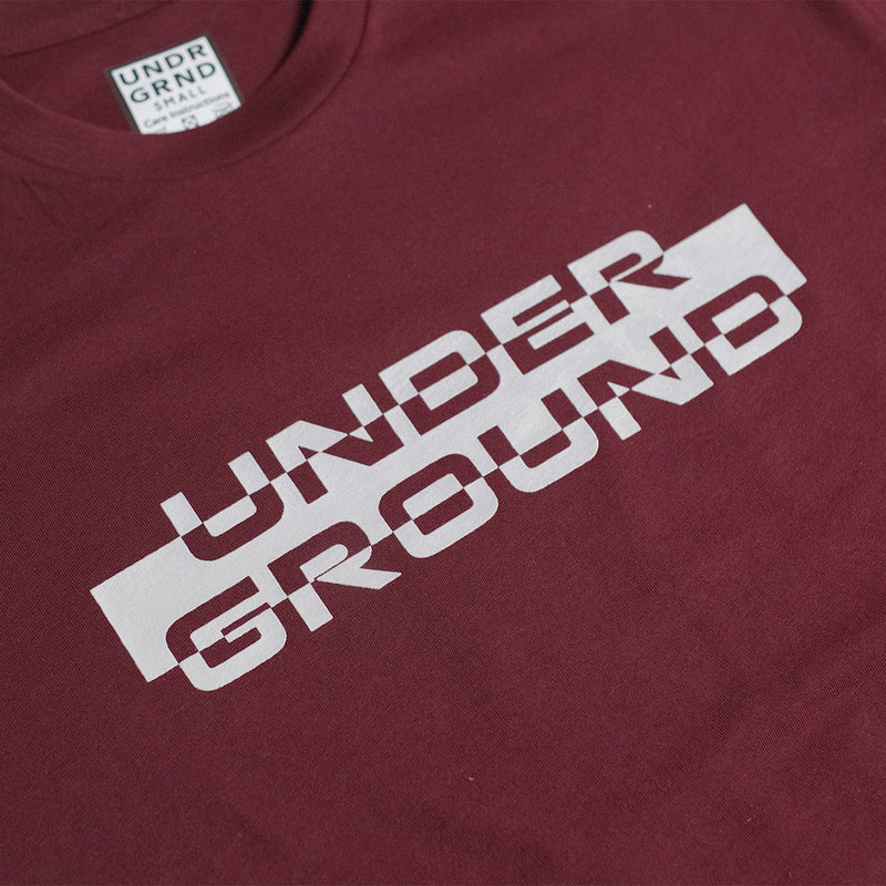 Underground "Block" T-Shirt - Maroon Detail