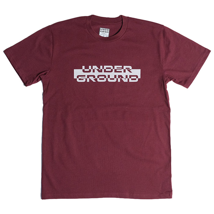 Underground "Block" T-Shirt - Maroon Front