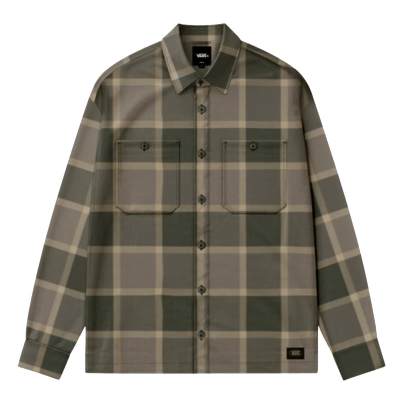 Vans Larkspur Flannel - Olive/Tan Front