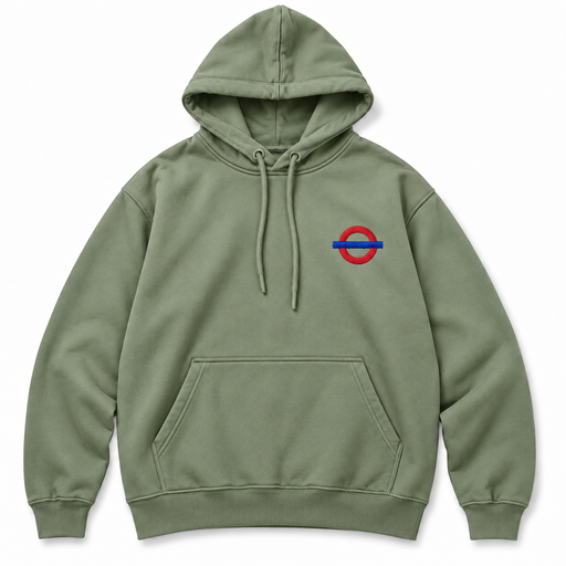 Underground Roundel Hoodie in Green, front-view placeholder mockup