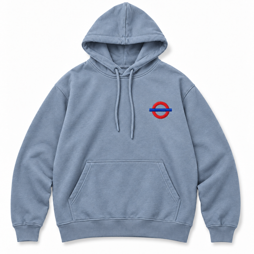 Underground Roundel Hoodie in Heather Blue, front-view placeholder mockup