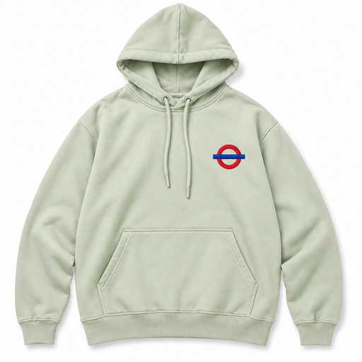 Underground Roundel Hoodie in Light Green, front-view placeholder mockup