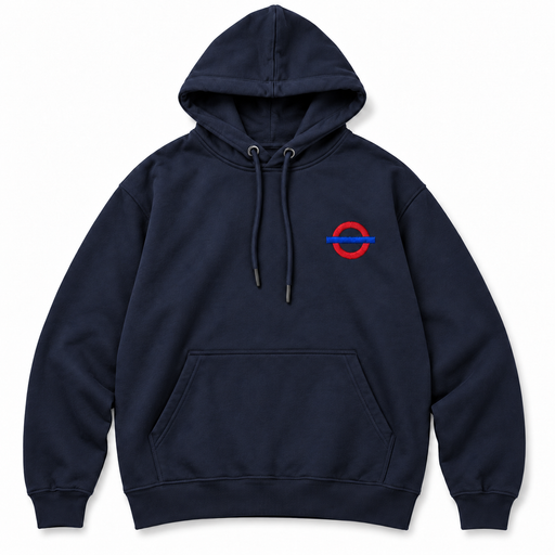 Underground Roundel Hoodie in Navy, front-view placeholder mockup