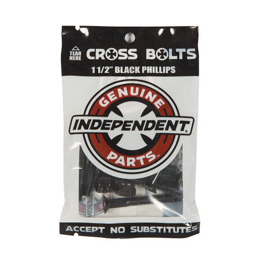 Indy Cross Bolts Hardware - Phillps 1.25" Black | Underground Skate Shop